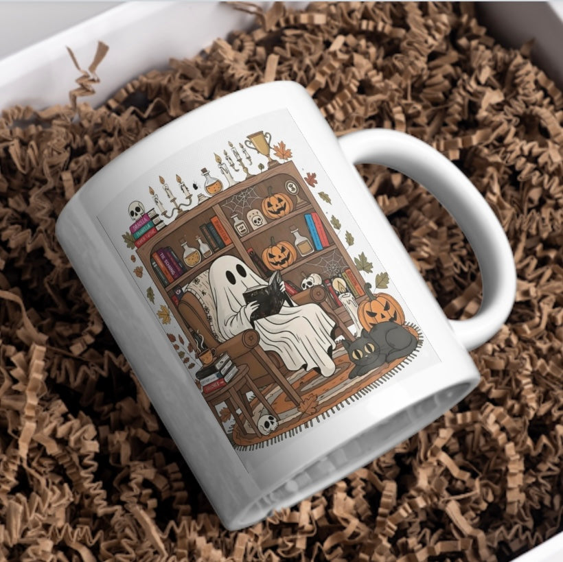 Ghosts book lover mug