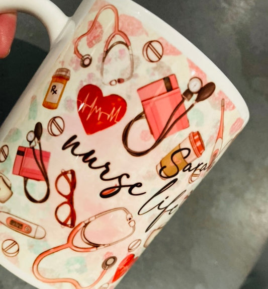 Nurse personalised mug- Nurse life- 11oz Nurse gift
