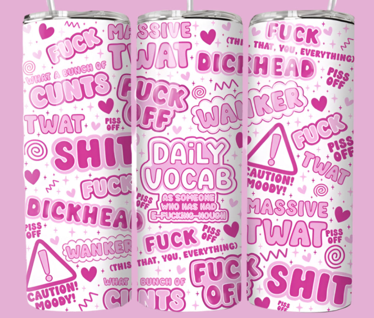 Daily vocab 20oz tumbler with lid & straw straight