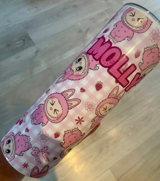 20oz straight tumbler; cute character personalised gift labubu style