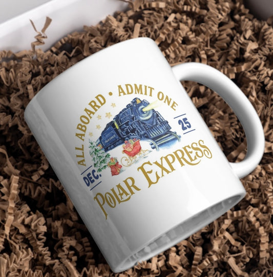 Christmas train mug