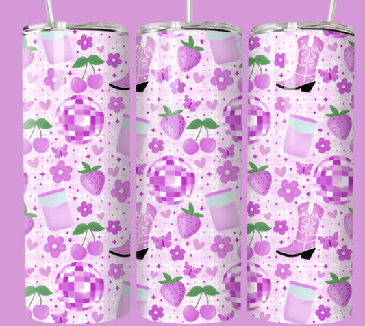 Cowboy boots, 20oz tumbler with lid & straw straight