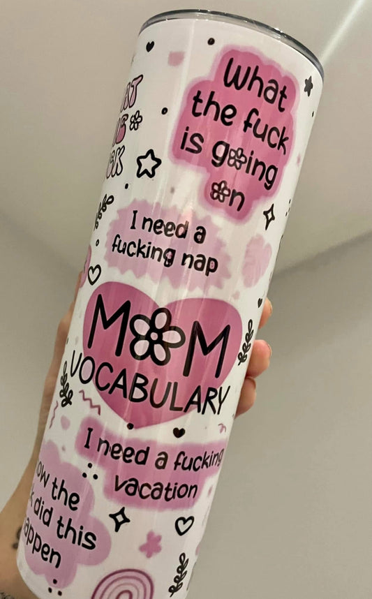 Mum vocab 20oz tumbler Mother’s Day with lid & straw straight