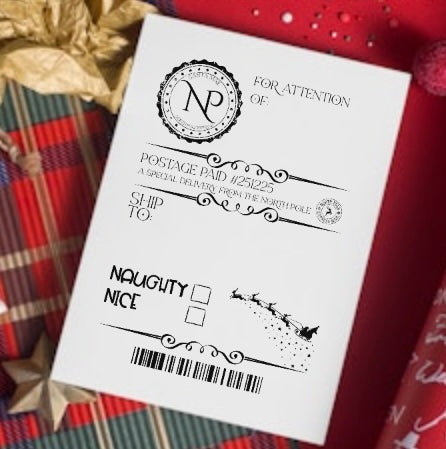 Santa present sticker labels x10 christmas