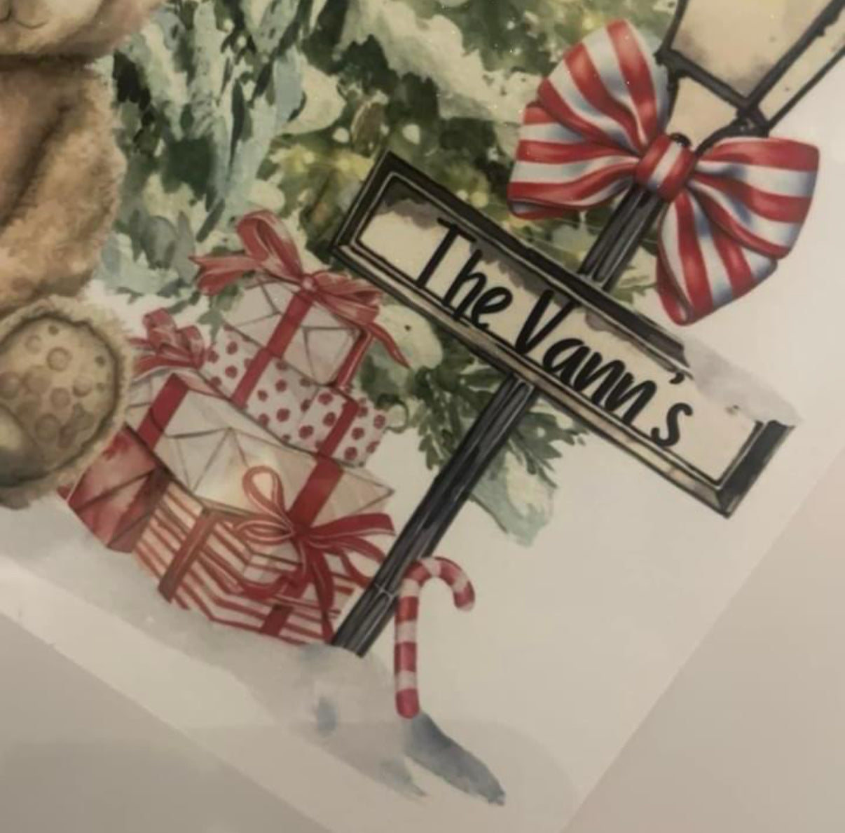 Glitter effect christmas countdown personalised metal board 20x15cm