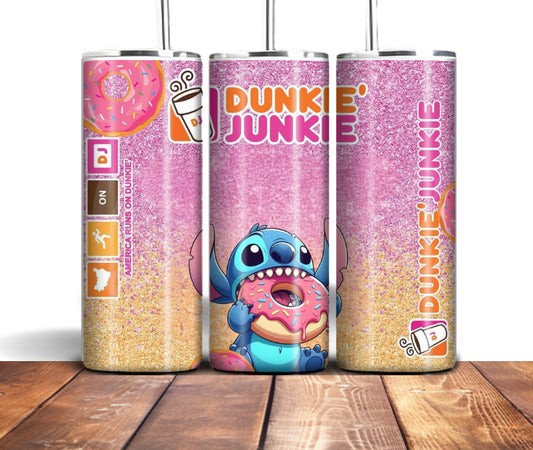 Donut stitch style character 20oz tumbler with lid and straw