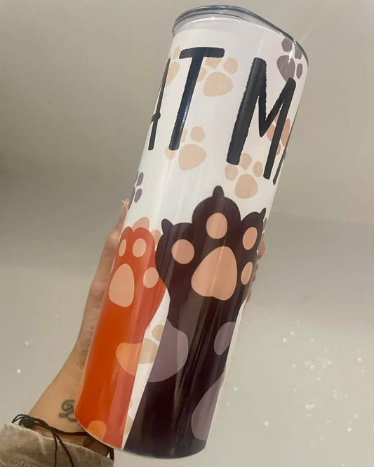 Cat Mama 20oz stainless steel tumbler animal lover, straight