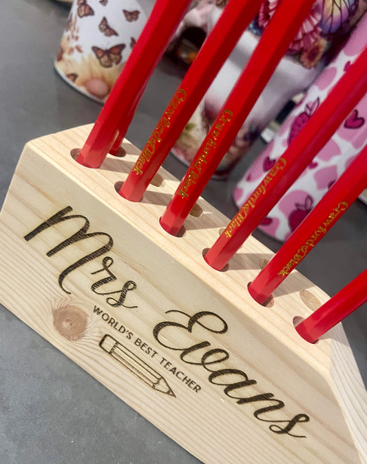 Personalised teacher pencil holder