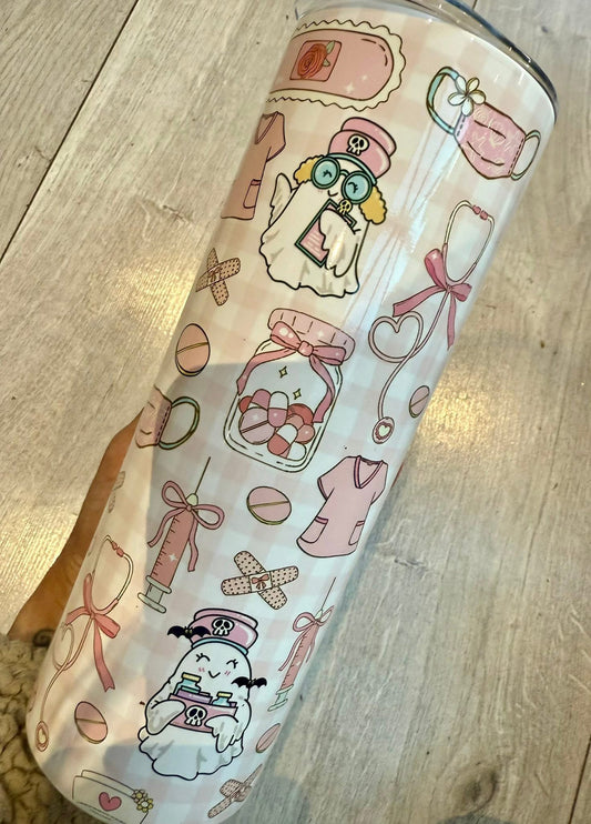 20oz tumbler cute character Clearance nurse