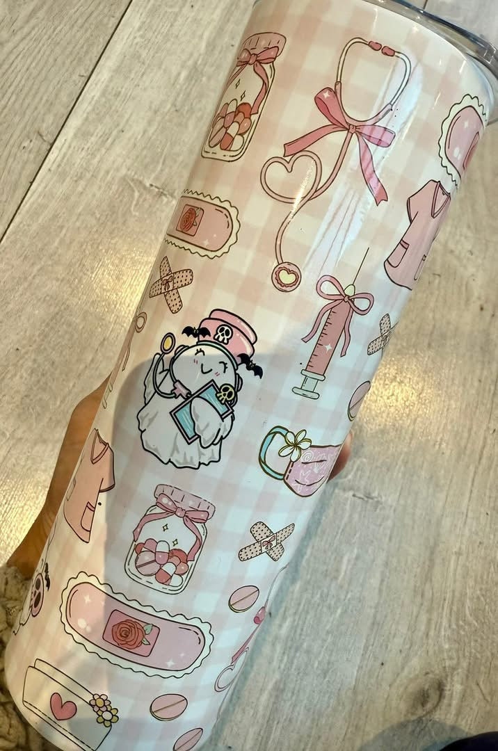 20oz tumbler cute character Clearance nurse