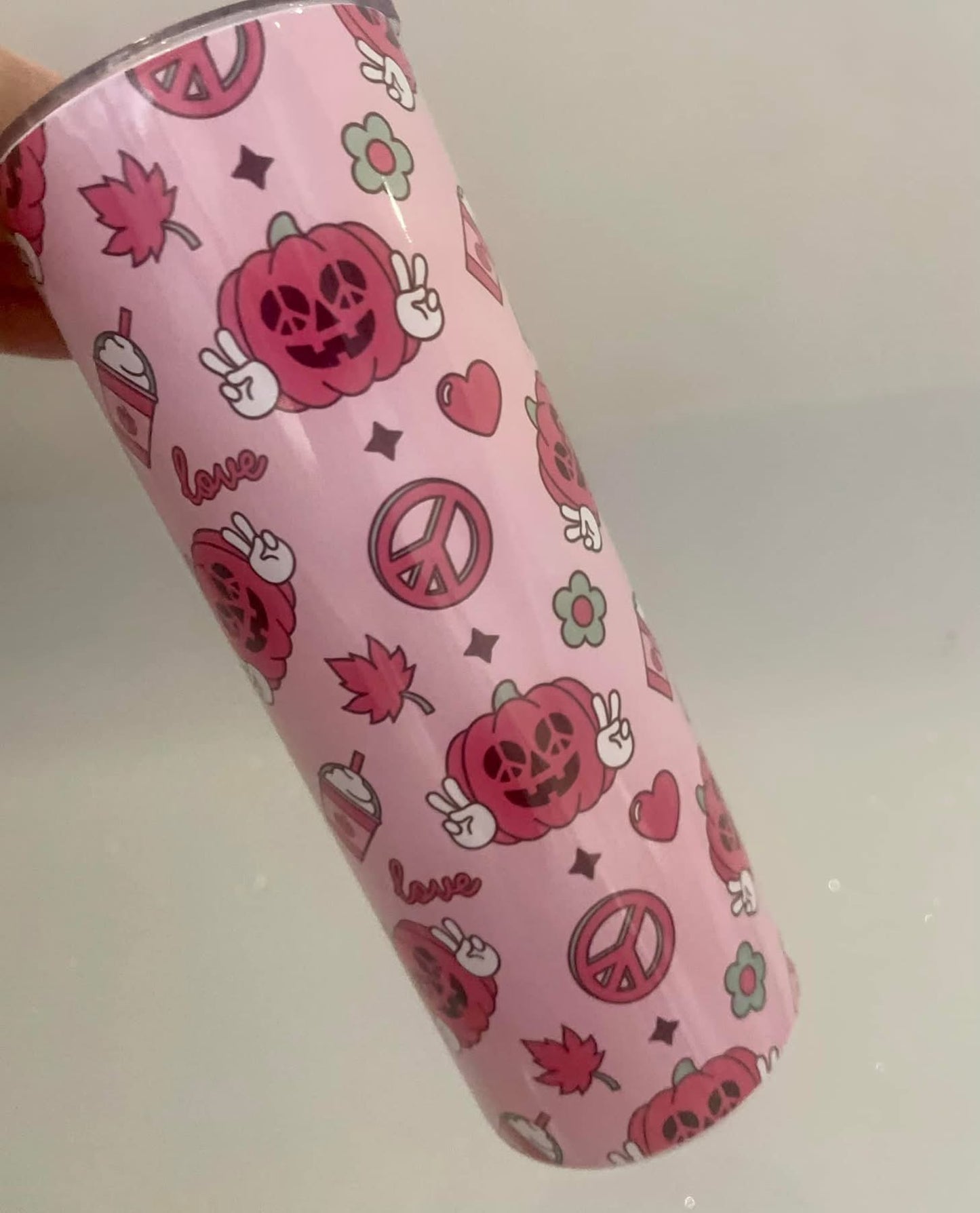 Pumpkin pink girly 20oz tumbler Clearance