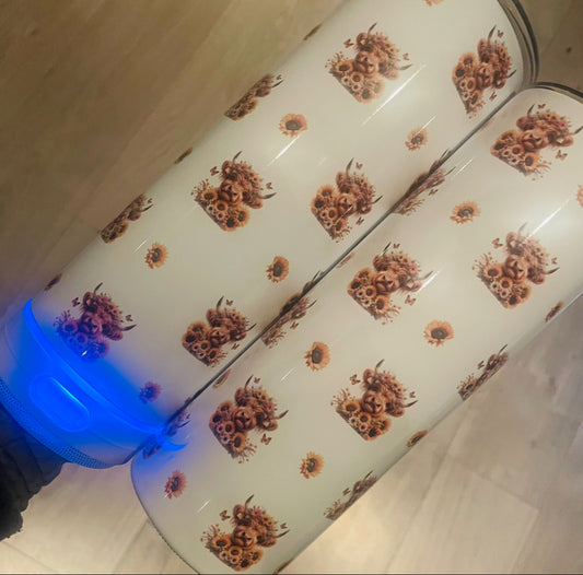 20oz highland cow speaker tumbler straight