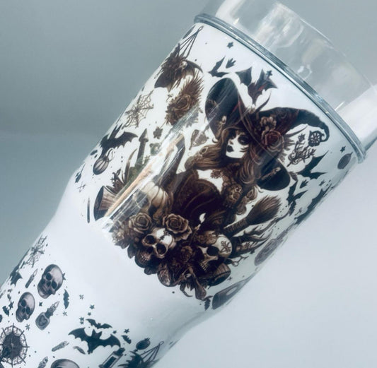 20oz tumbler with handle, witch theme. Gothic girl gift